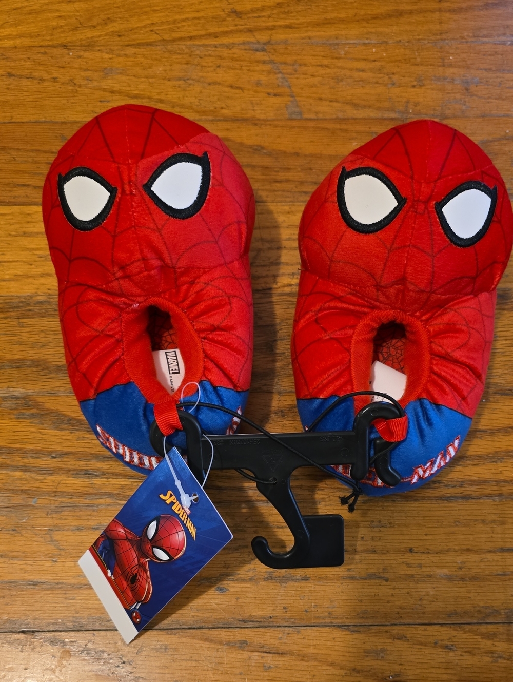 Marvel Spider-Man Red and Blue Kids Plush Slippers